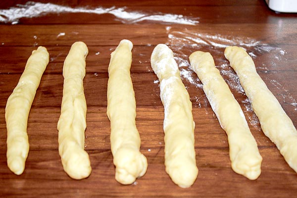 Rolled dough cuts ready for braiding | BakingGlory.com