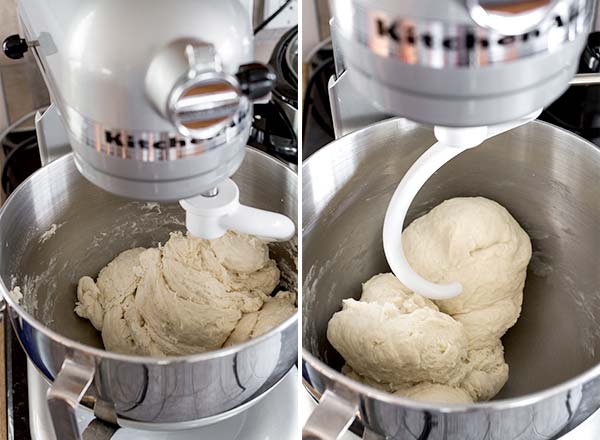 Swirled dough in an awesome KitchenAid mixer