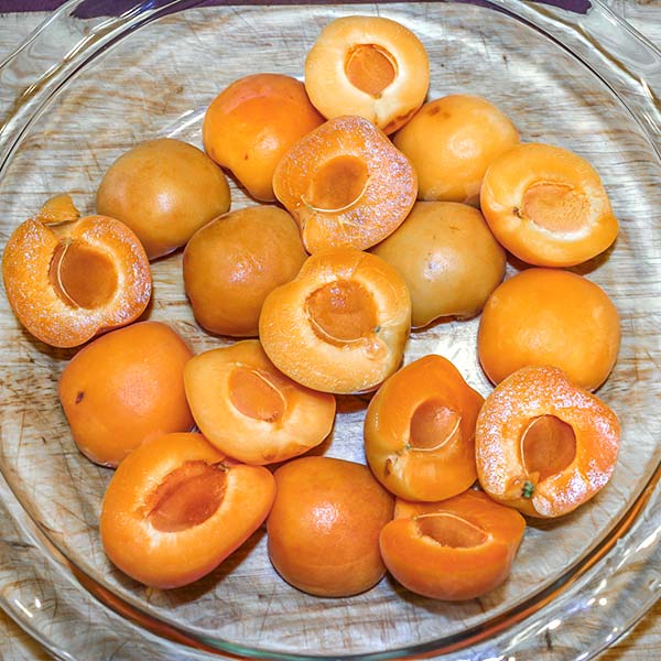 Pitted apricots