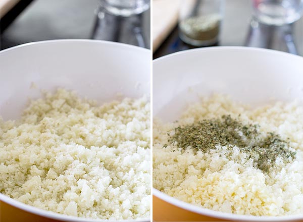 Mashed cauliflower for cheese sticks crust