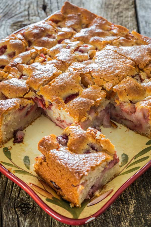 Delicious strawberry cake goes amazingly well for breakfast too